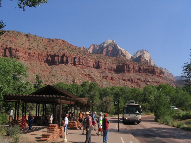 Zion Canyon Visitor Center area in Utah